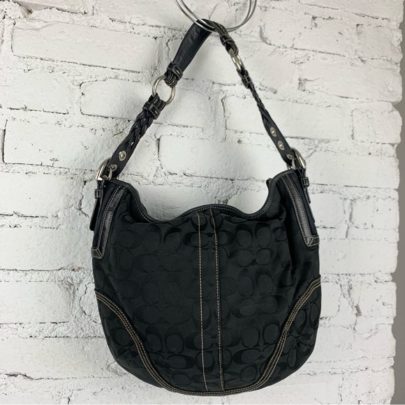 Coach Black Signature Print Hobo Shoulder Bag 6279 - Picture 3 of 12